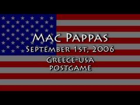 Mac Pappas Greece-USA Postgame